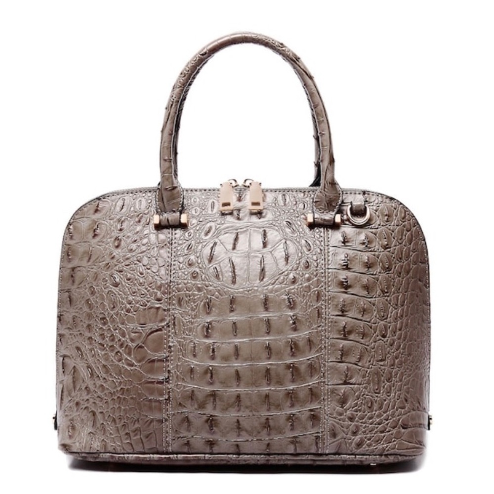 Snakeskin Dual Handle Tote - Jen & Co. (Gray)